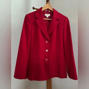 Talbots size 8 petite Red Wool Blazer Coat